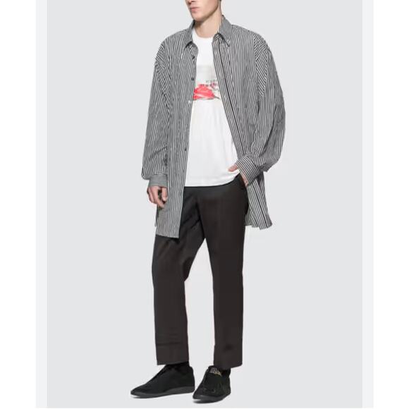 Maison Margiela Line 10 Oversized Striped Shirt Black/White Men’s US S (EU 38) - Picture 5 of 16